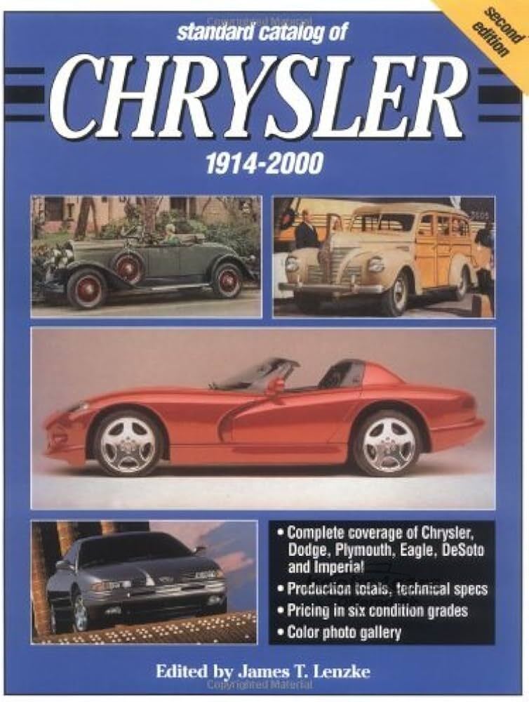 view cover of 1914-2000 Standard Catalog of Chrysler Plymouth Dodge & DeSoto covering each year and model 536 pages by James T. Lenzke