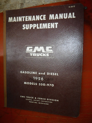 view cover of 1956 Service Manual Supplement for models 550-970 Gas & Diesel by GMC