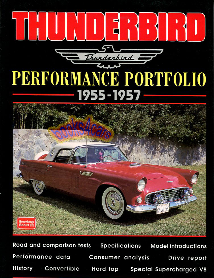 view cover of 1955-1957 Thunderbird portfolio of articles on Ford Thunderbird in book form; 140 pages