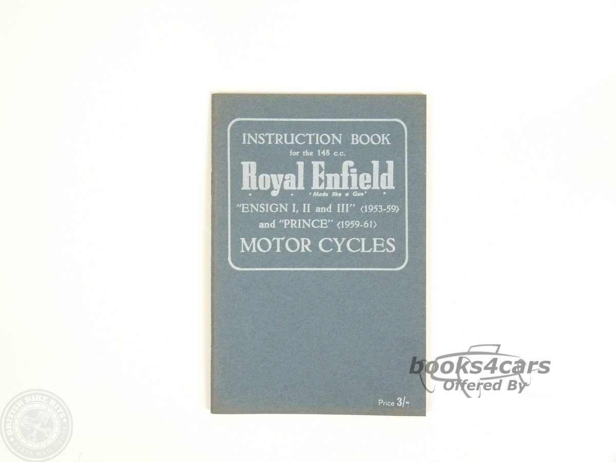 view cover of 1953-1959 Royal Enfield Ensign Prince Owners Manual by Royal Enfield Motorcycles