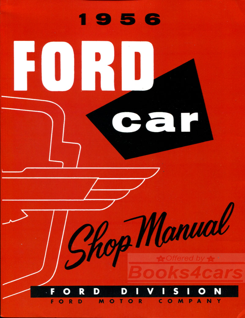 view cover of 1956 Shop Service Repair manual by Ford for passenger car Fairlane and Thunderbird 368 pages