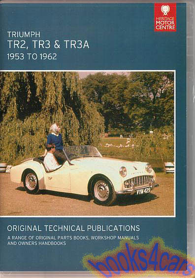 View cover of 53-61 Triumph TR2 TR3 TR3A CD-Rom Shop Service Repair Manual Parts book catalog Owners drivers handbooks 