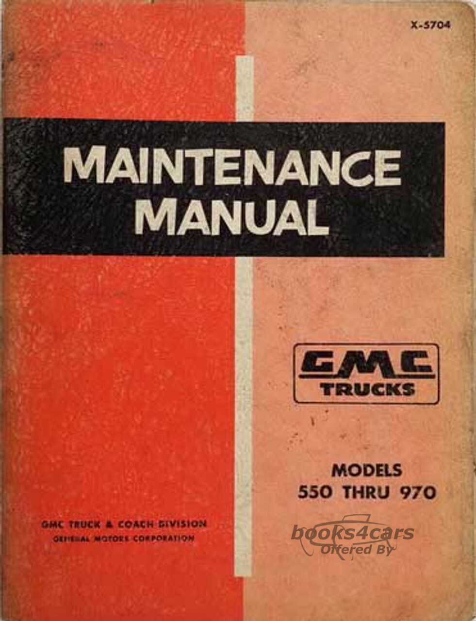 view cover of 1957 GMC truck shop manual series 550-970