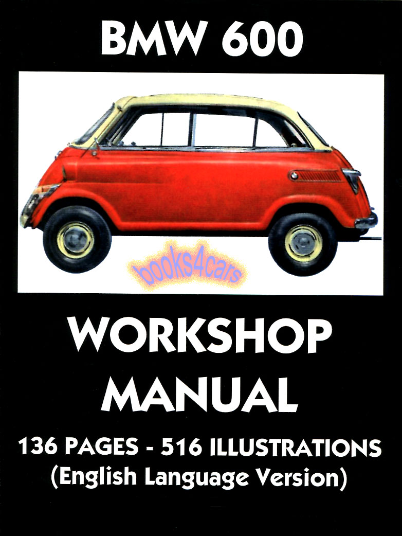 view cover of 1957-1959 BMW 600 Shop Service Repair Manual 136 pages by BMW