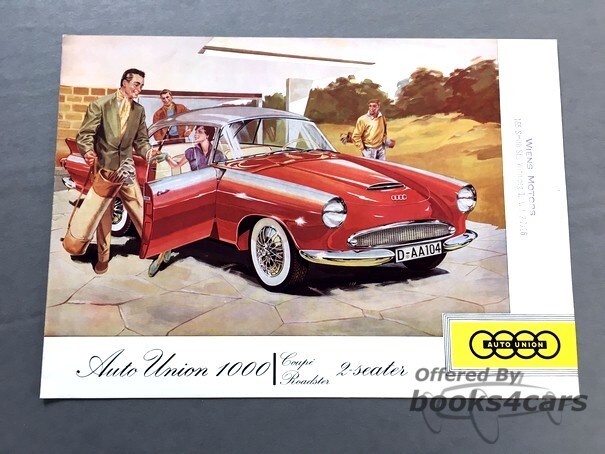view cover of 1958 Auto Union 1000 Coupe Roadster 2 Seater Sales Brochure