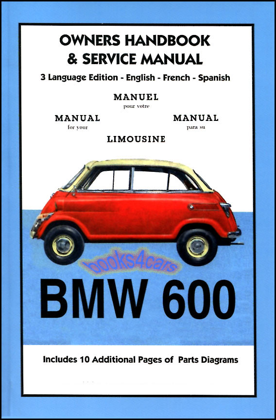 view cover of 1957-1959 BMW 600 Owners Manual 80 pages by BMW