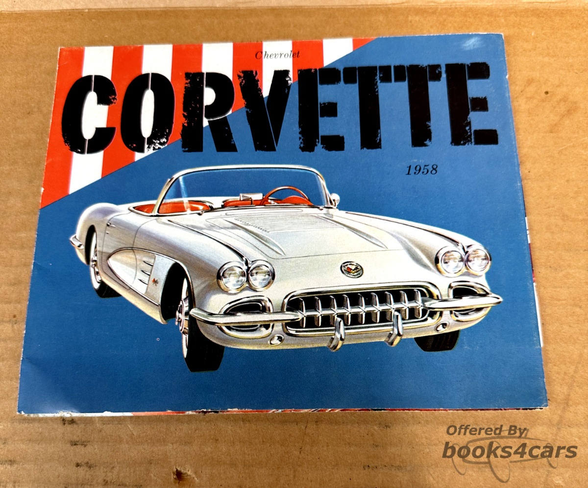 view cover of 1958 Corvette Sales Brochure in color by Chevrolet