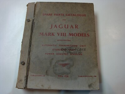 view cover of MKVIII parts manual by Jaguar for Mk 8