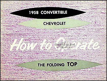 view cover of 1958 Convertible Top Owners manual by Chevrolet
