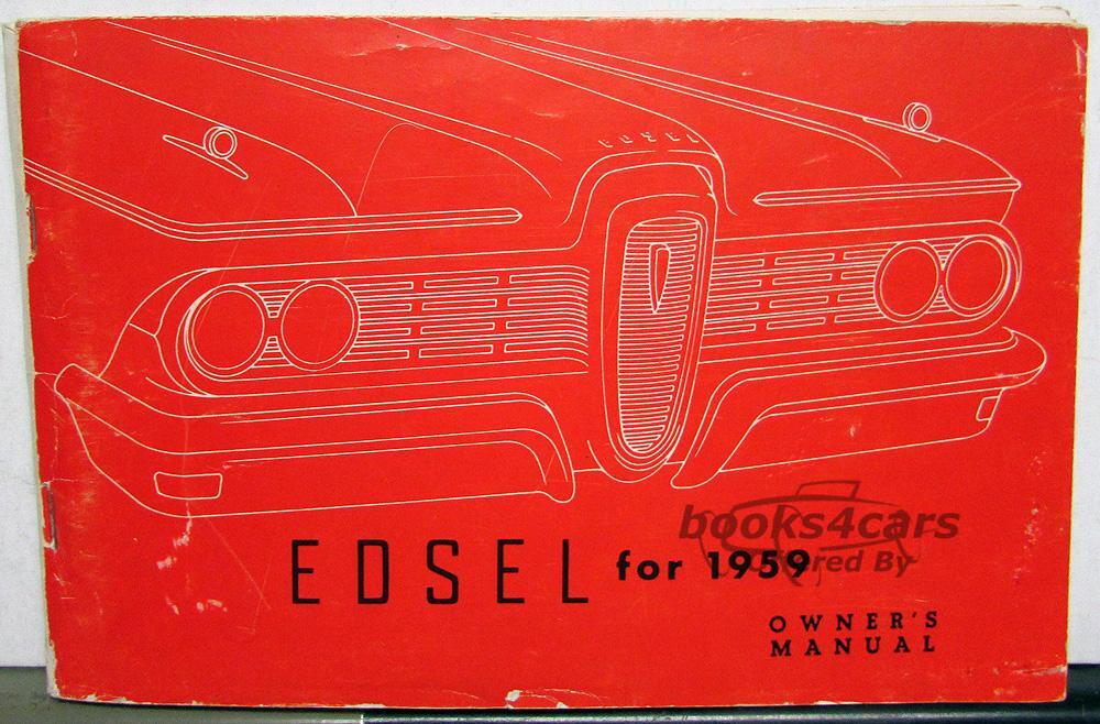 view cover of 1959 Owners Manual by Edsel