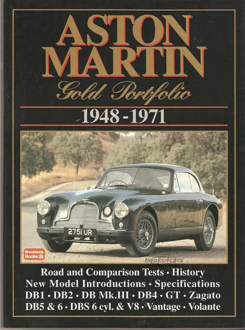 view cover of 1948-1971 Aston Martin Gold Portfolio, 180 pgs of articles compiled by Brooklands