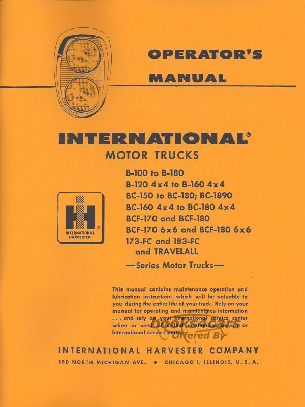 view cover of B100-B180 Operator's Manual for B100 - B180, BC150 - BC180, BCF170 - BCF180 & 173FC - 183 FC