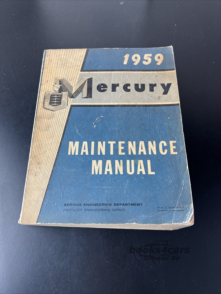 view cover of 1959 Shop Service Repair Manual by Mercury