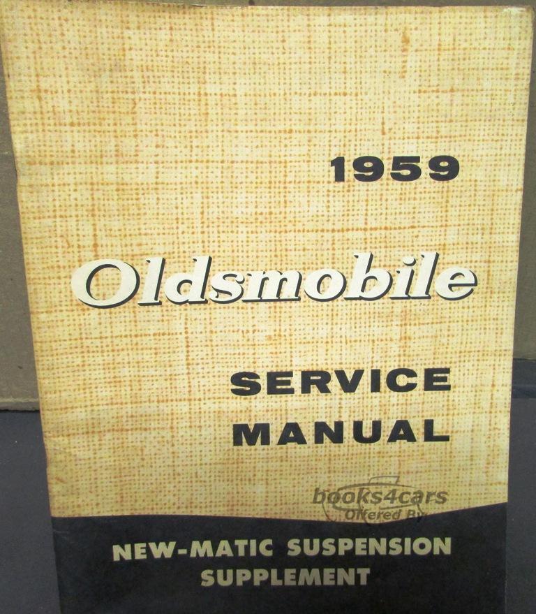 view cover of 1959 Service Manual new matic suspension supplement by Oldsmobile