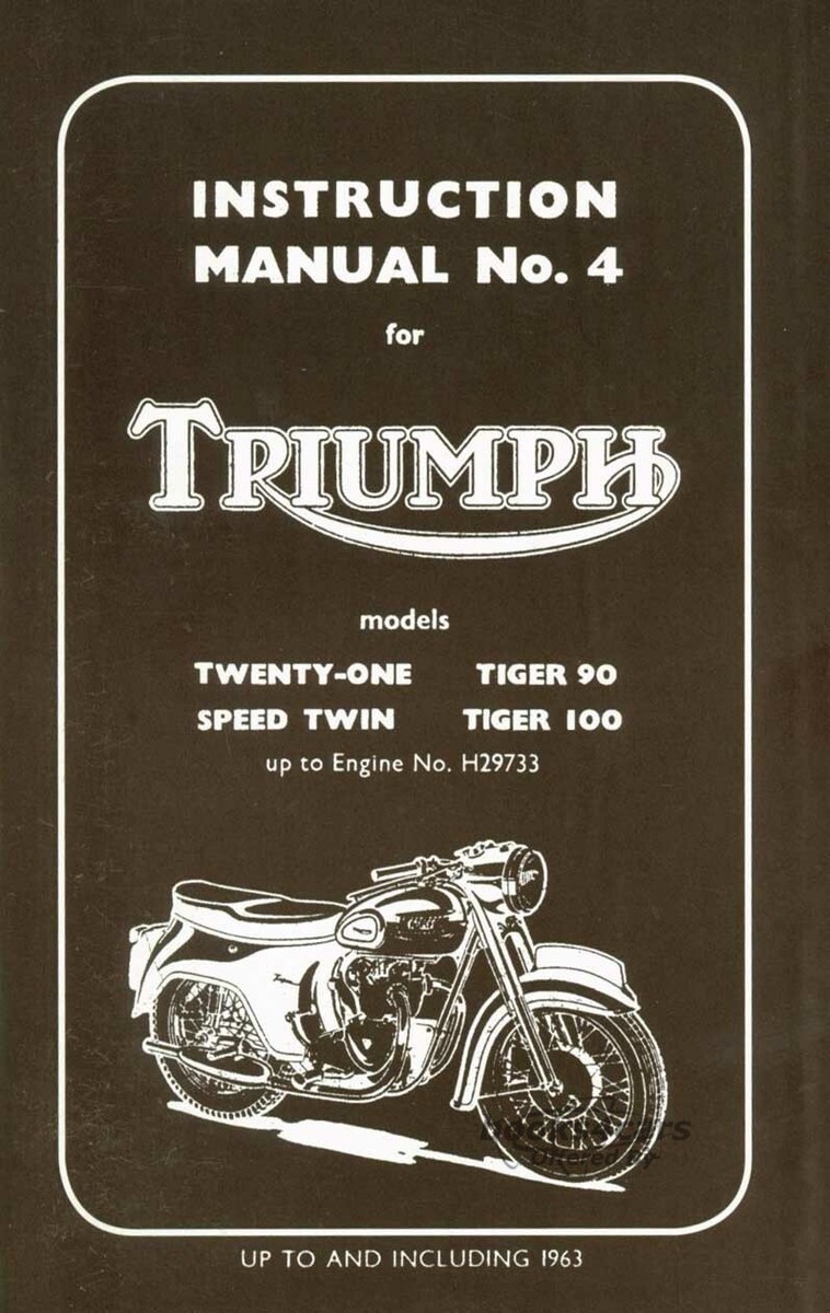 view cover of 1957-1963 Twenty One 3TA Speed Twin 5TA Tiger 100 T100A combined service maintenance parts manual 159 pages by Triumph