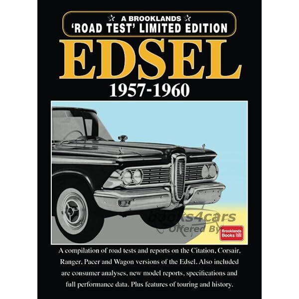 view cover of 1957-1960 Edsel portfolio of articles compiled into book by Brooklands; 92 pgs