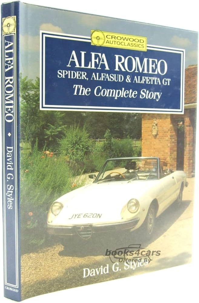 view cover of Alfa Romeo Spider Alfasud & Alfetta GT the Complete Story by D Styles 192 page hard cover history