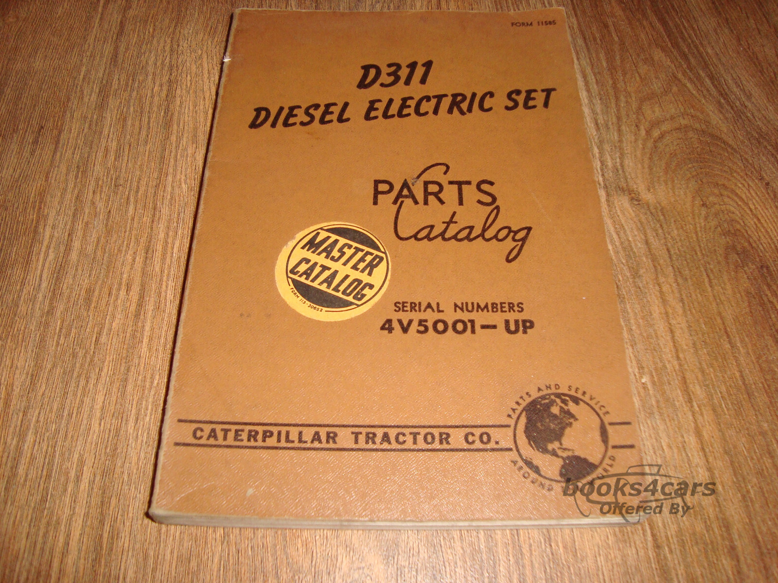 view cover of D311 Diesel Electric Set Parts Manual, seriel numbers 4V5001 and up, published 1948.