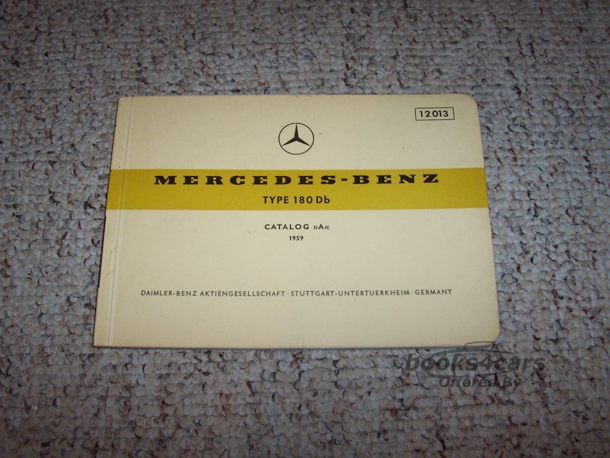 view cover of 180Db Parts identification manual by Mercedes