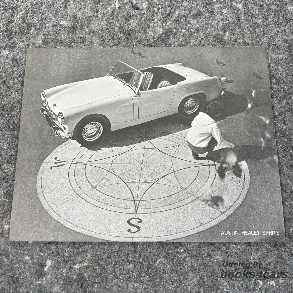 view cover of 1961 Austin Healey Sprite Mark Mk II Sales Brochure 2 pages black & white.