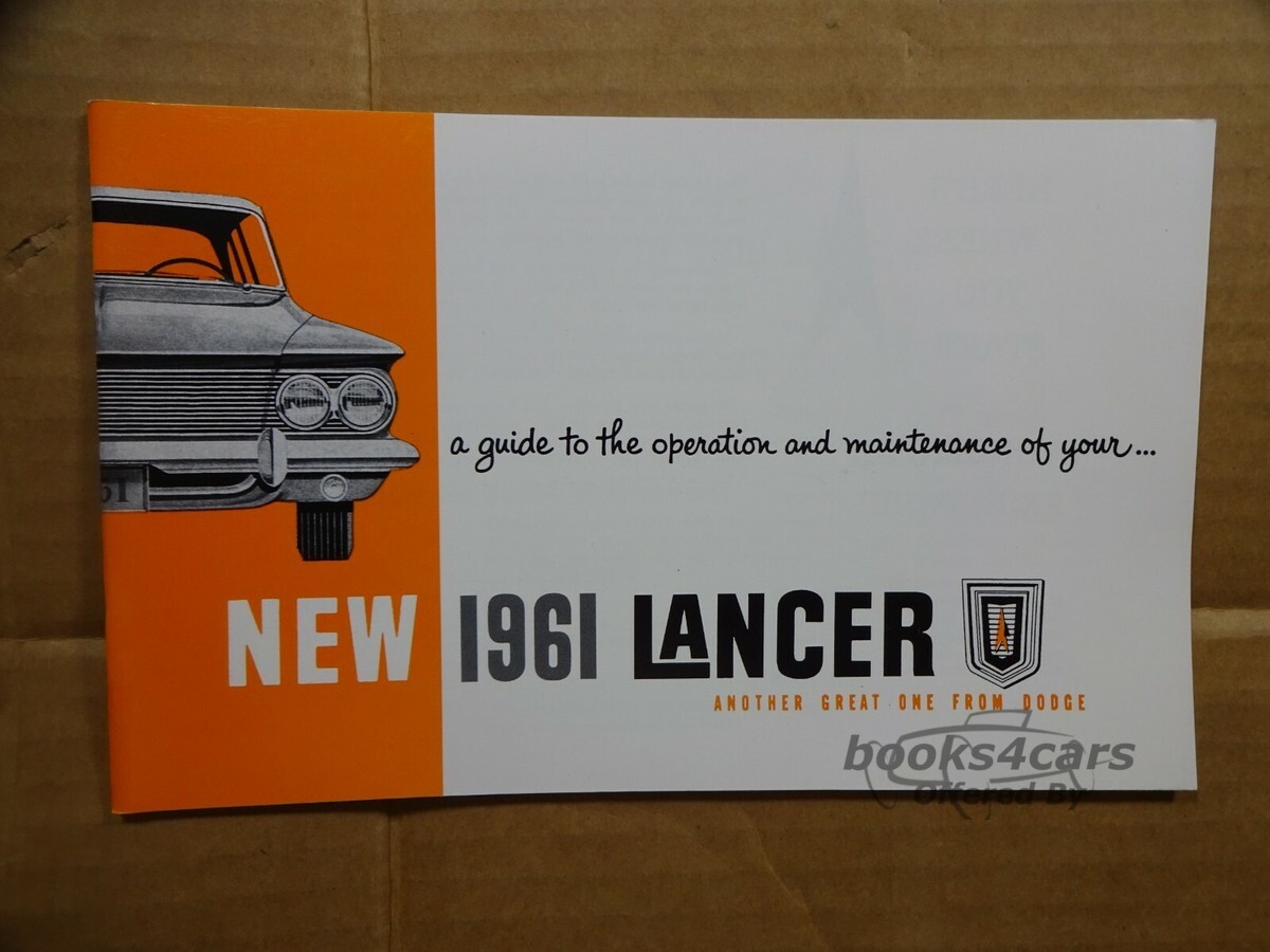 view cover of 1961 Lancer Owners Manual by Dodge