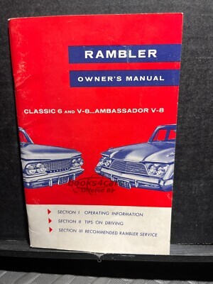 view cover of 1961 Owners Manual by Rambler & AMC Classic 6 & V8 Ambassador V8