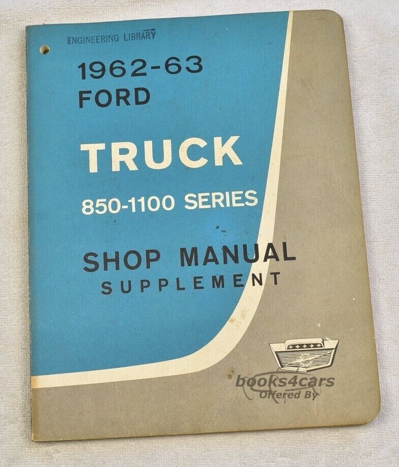 view cover of 1962-1963 Truck Shop manual supplement by Ford for Series 850-1100