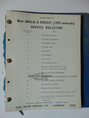 view cover of Anglia Service Bulletins Manual by Ford (1959 & onwards)