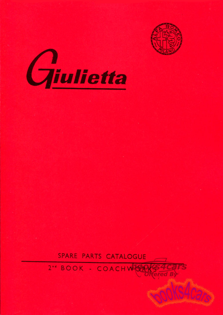 view cover of Body parts Manual for Giulietta by Alfa Romeo