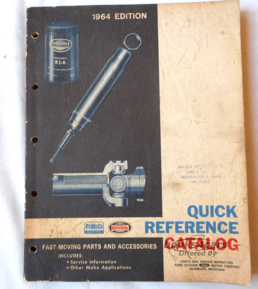 view cover of 1964 Quick Reference Manual for Fast-Moving Parts & Accessories by Ford