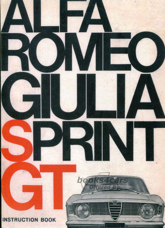 view cover of Giulia Sprint GT GTA GTC GT Veloce owners service manual by alfa Romeo in Italian; 110 pgs.