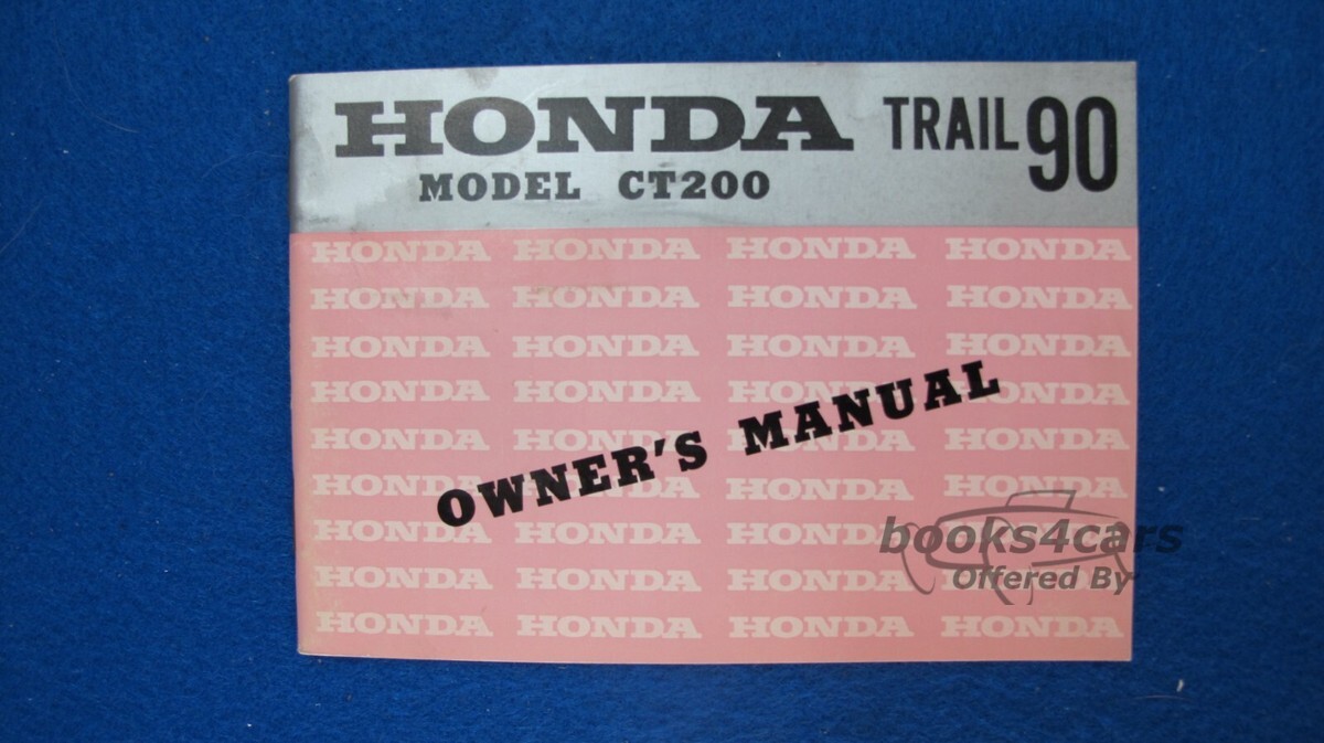 view cover of 1965 CT200 Trail 90 Owners Manual by Honda 48 pgs CT 200