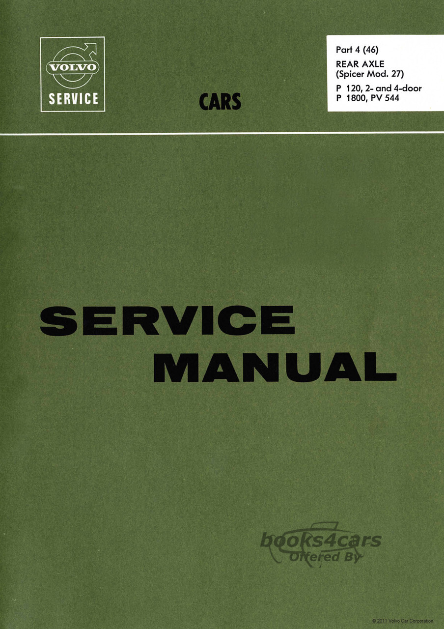 view cover of P120 P1800 PV544 Rear Axle (Spicer Mod. 27) Shop Service Repair Manual by Volvo