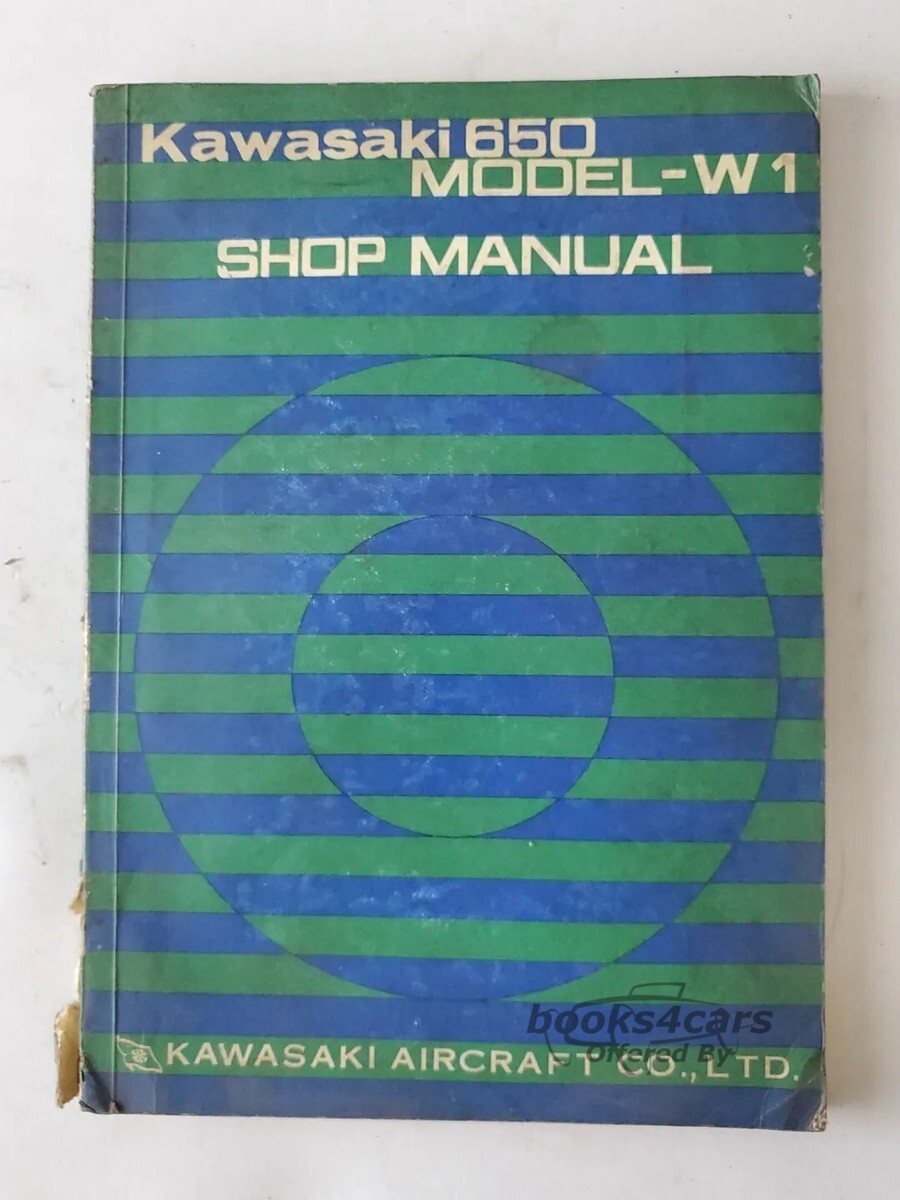 view cover of 650 model W-1 Shop Service Repair Manual by Kawasaki (May 1966)