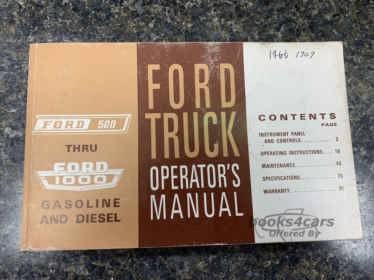 view cover of 1966 HD owners manual for Ford Trucks 500 thru 1000 by Ford for all Gasoline and Diesel models