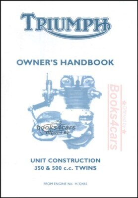 view cover of Owners Manual Handbook for Triumph 350 & 500 UK 1966
