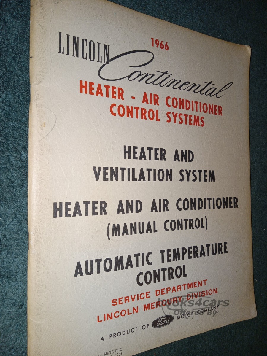 view cover of 1966 Continental Heating & Air-Conditioning Shop Service Repair Manual by Lincoln