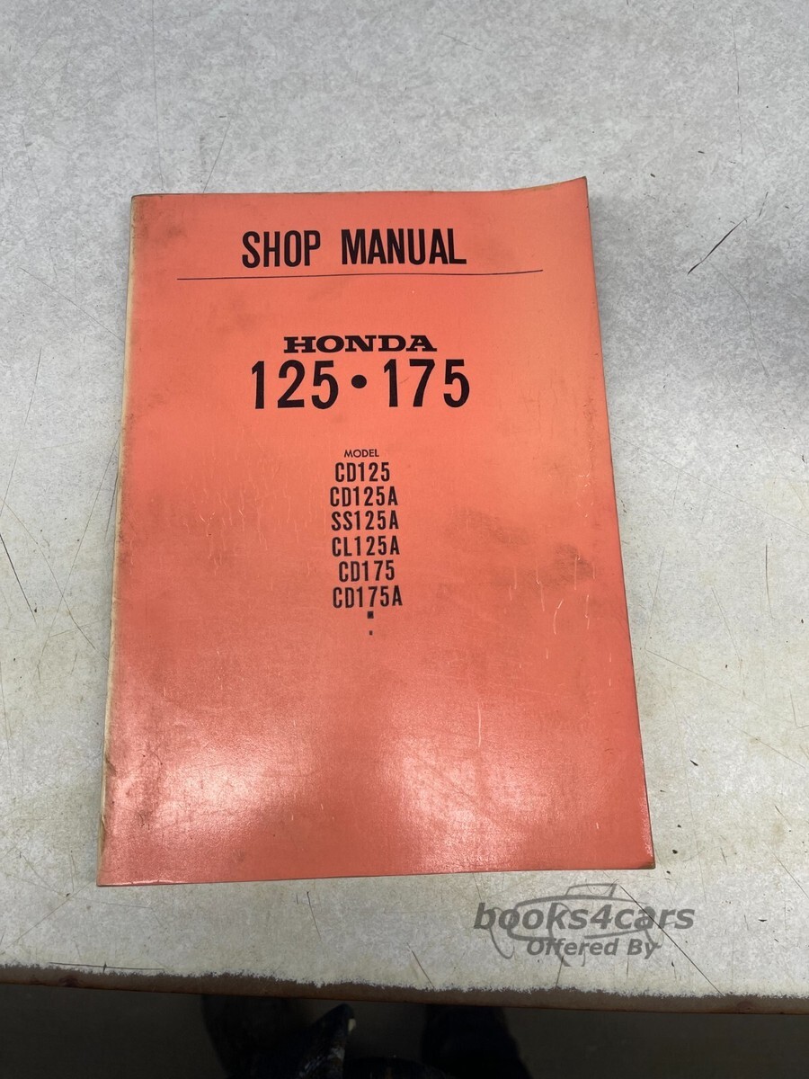 view cover of 125 175 CB CL Shop Service Repair Manual by Honda published 1967