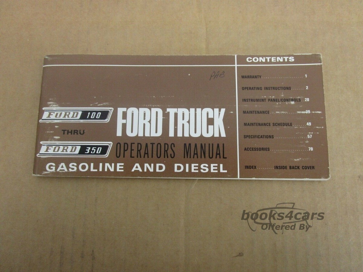 view cover of 1967 Owners Manual for Ford Truck by Ford F100 F150 F250 F350 - Operators Manual