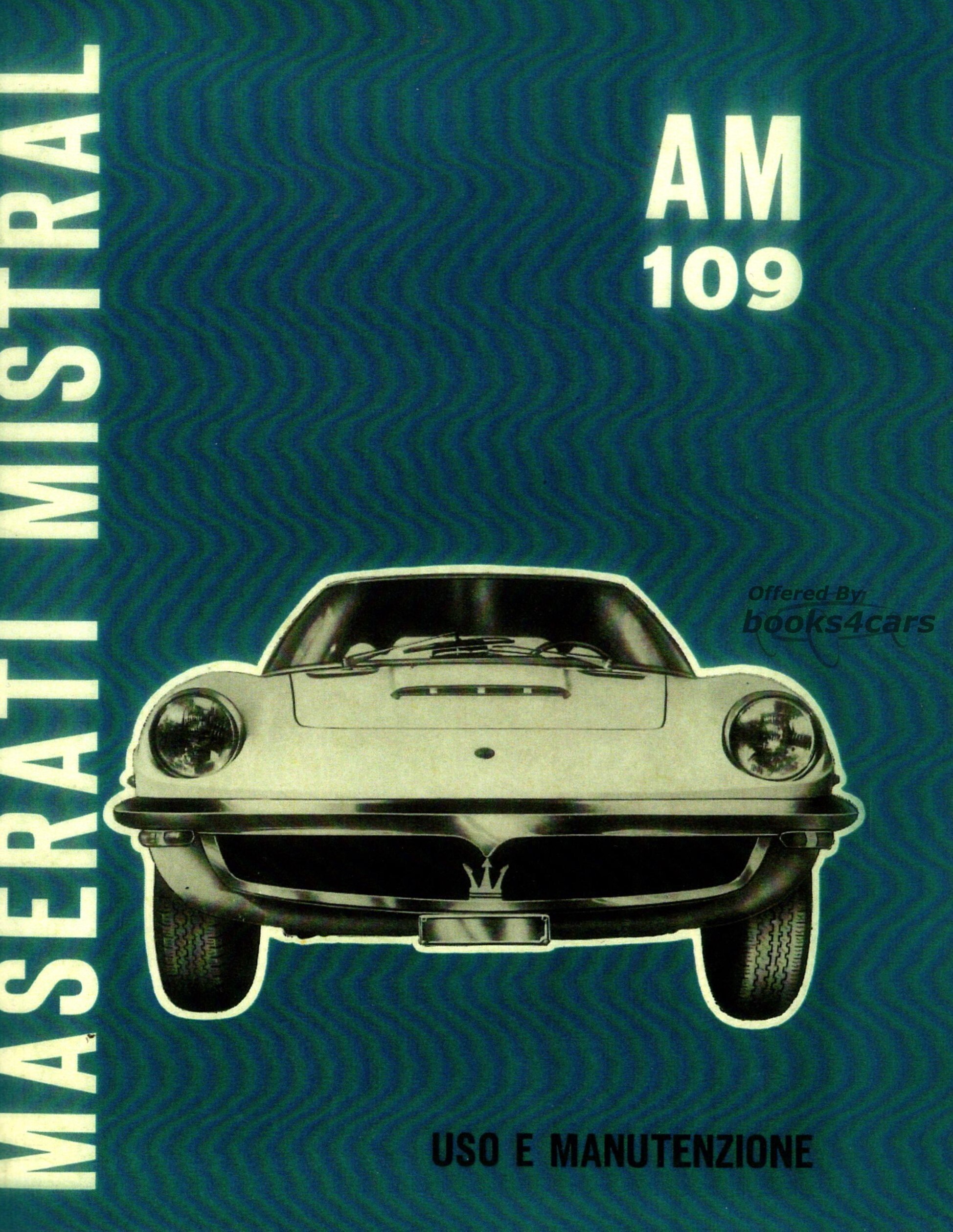 view cover of Mistral Use & Maintenance Owners Manual by Maserati in Italian language