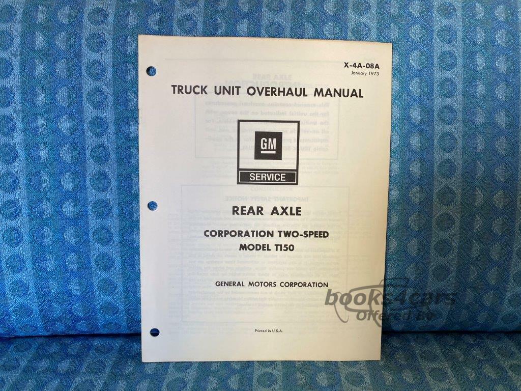 view cover of 1968 2 speed Rear Axle Unit Repair Manual for GMC Trucks with model T150 axle