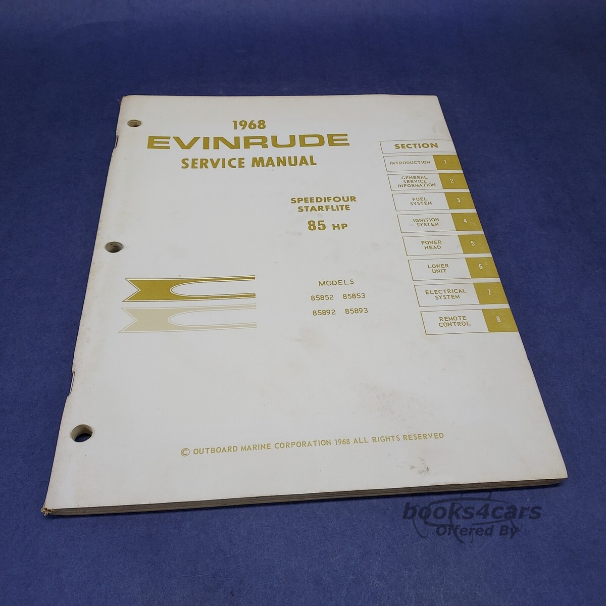view cover of 1968 85HP Speedifour Starflite Shop Service Repair Manual by Evinrude