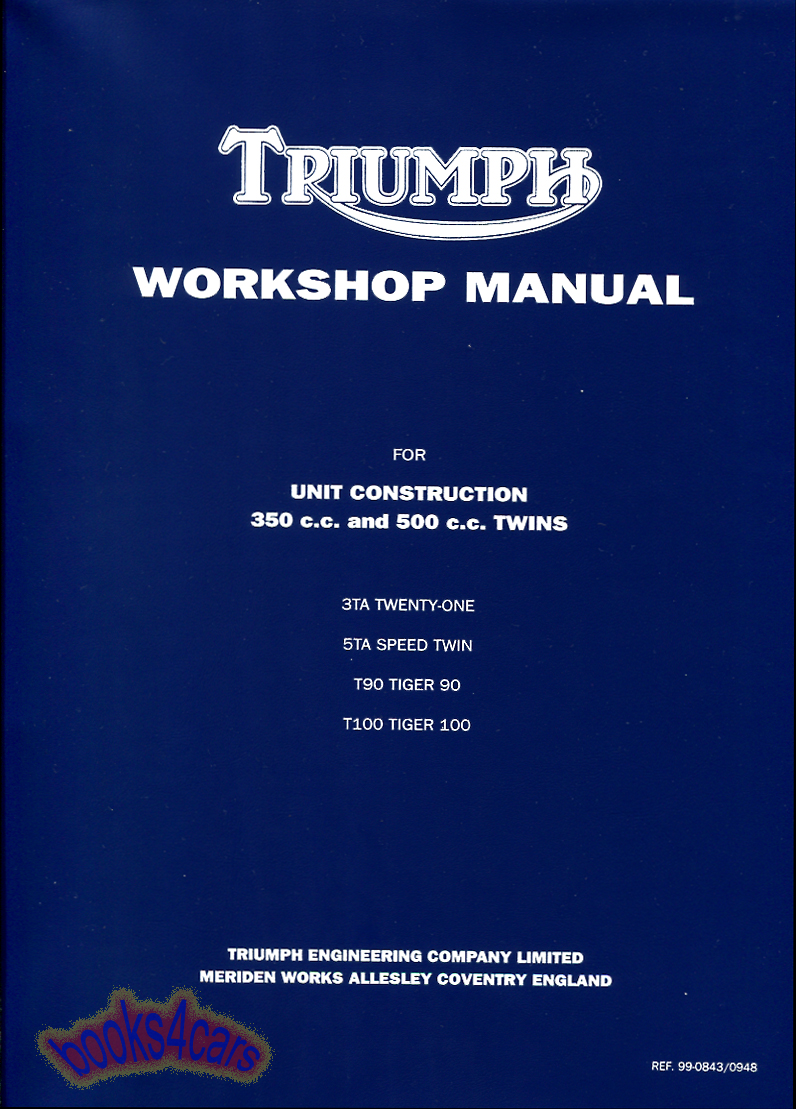 view cover of 1963-1974 Shop Service Workshop Repair Manual by Triumph for 350 & 500