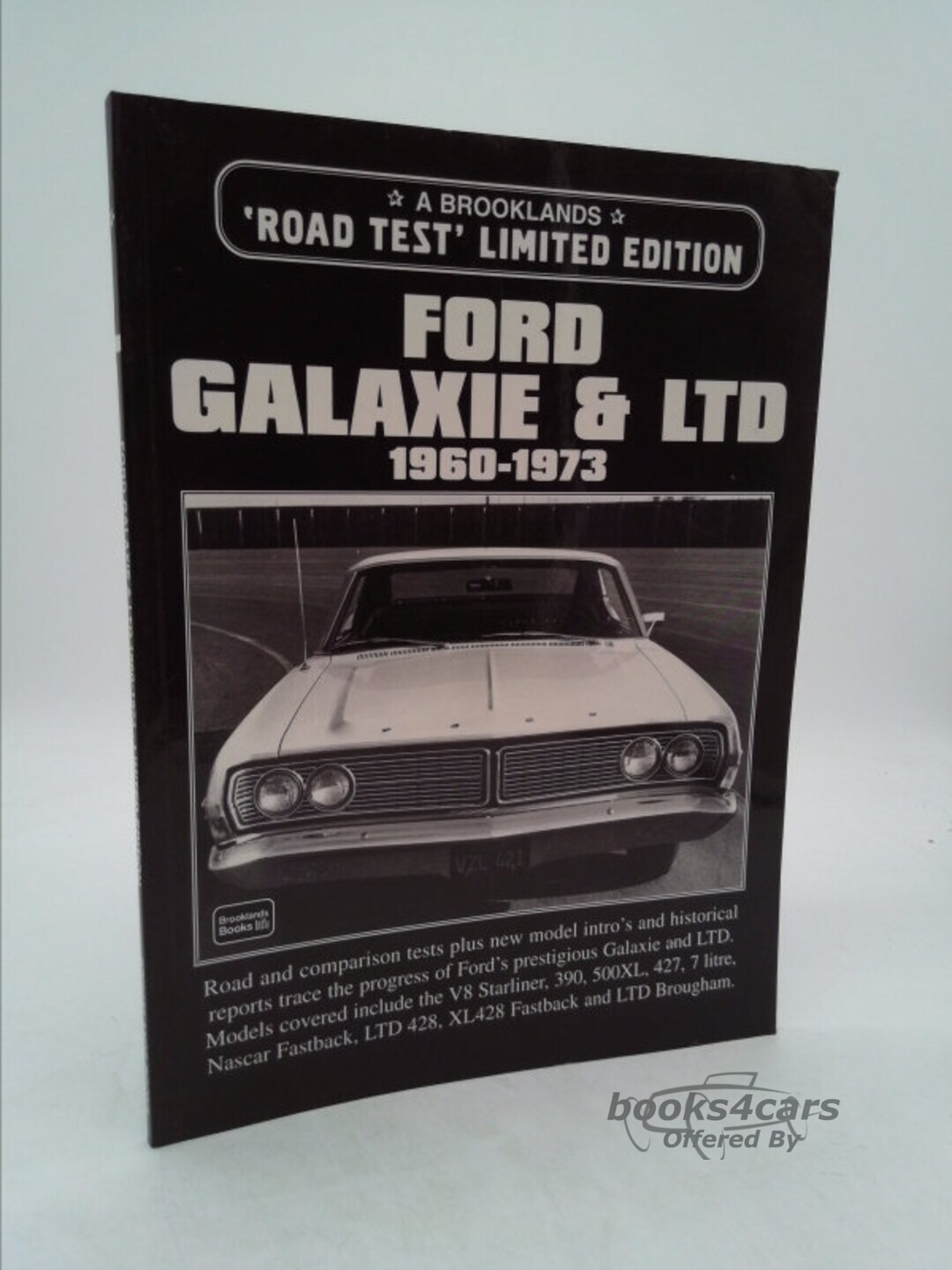 view cover of 1960-1973 Galaxie & LTD portfolio of articles about Fords compiled into book by Brooklands; ltd ed. 92 pgs. OUT OF PRINT