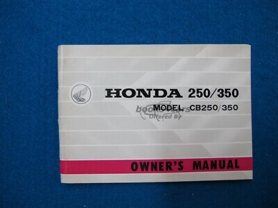 view cover of 1968 Honda CB250 CB350 Owners Instruction Manual Handbook