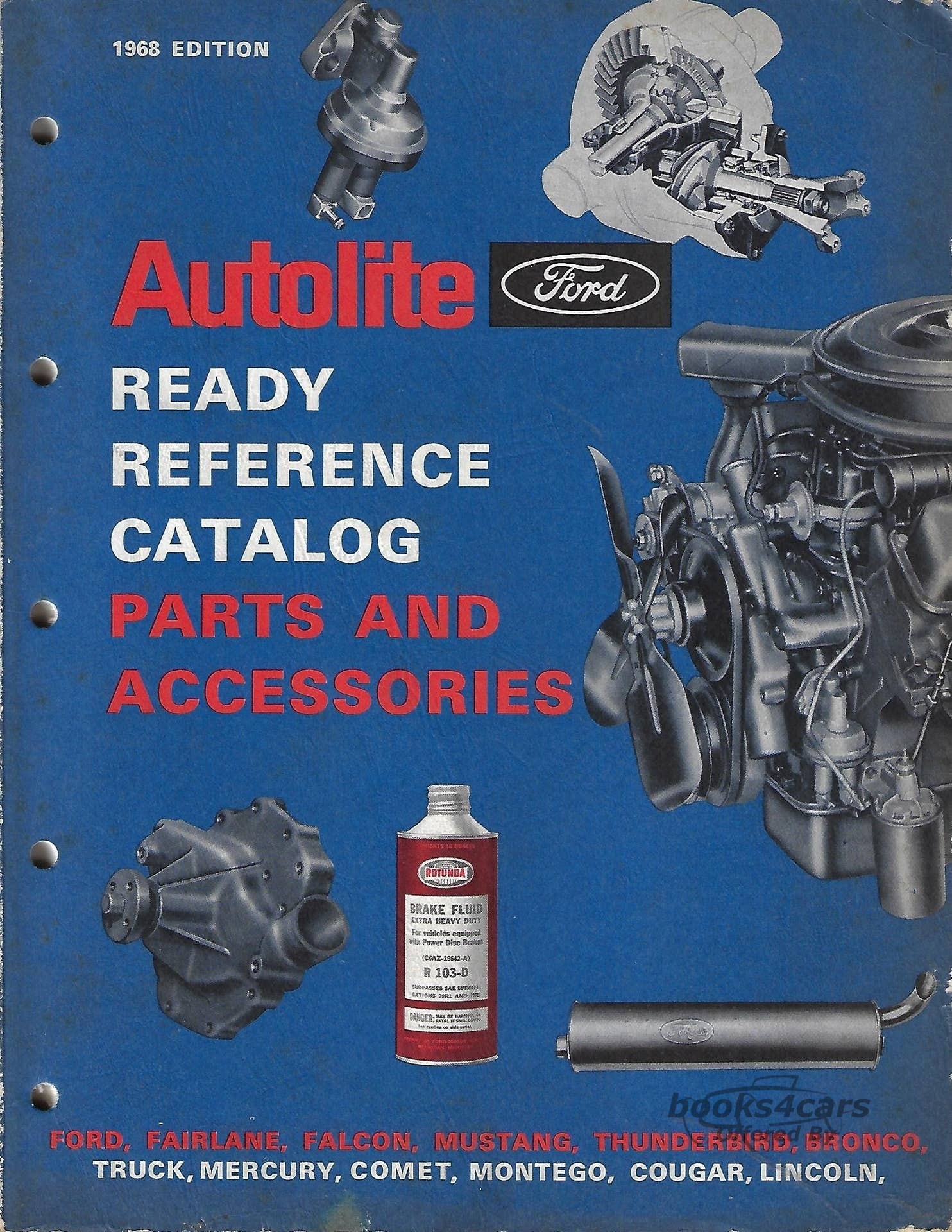 view cover of 1968 ready reference catalog parts & accessories 1961-68 cars trucks Fairlane Falcon Mustang Bronco pickup Thunderbird Comet Montego Cougar Continental 261 pages by Ford Lincoln Mercury