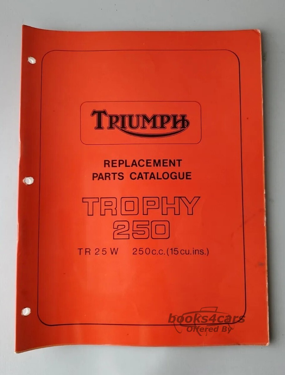 view cover of 1968 Trophy 250 Replacement Parts Catalog Manual by Triumph