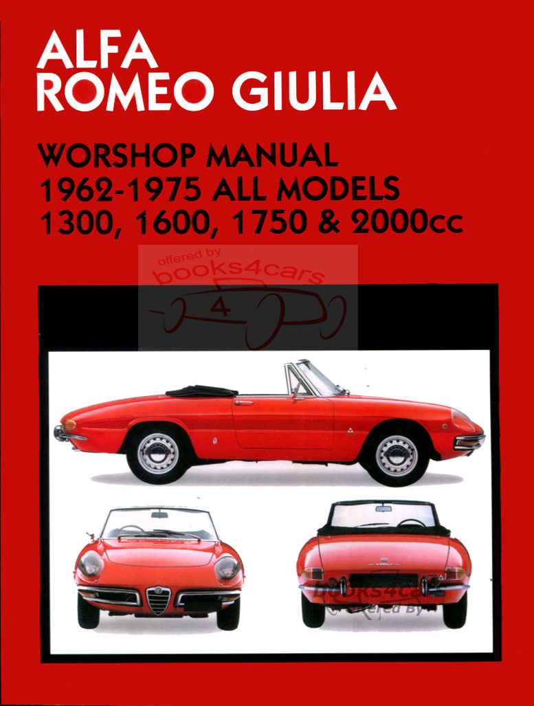 view cover of 1966-1983 Shop Service Repair Manual 338 pages by Clymer for Alfa Romeo Spider GTV Super Berlina Junior 2000 1750 1600 1300 105 115