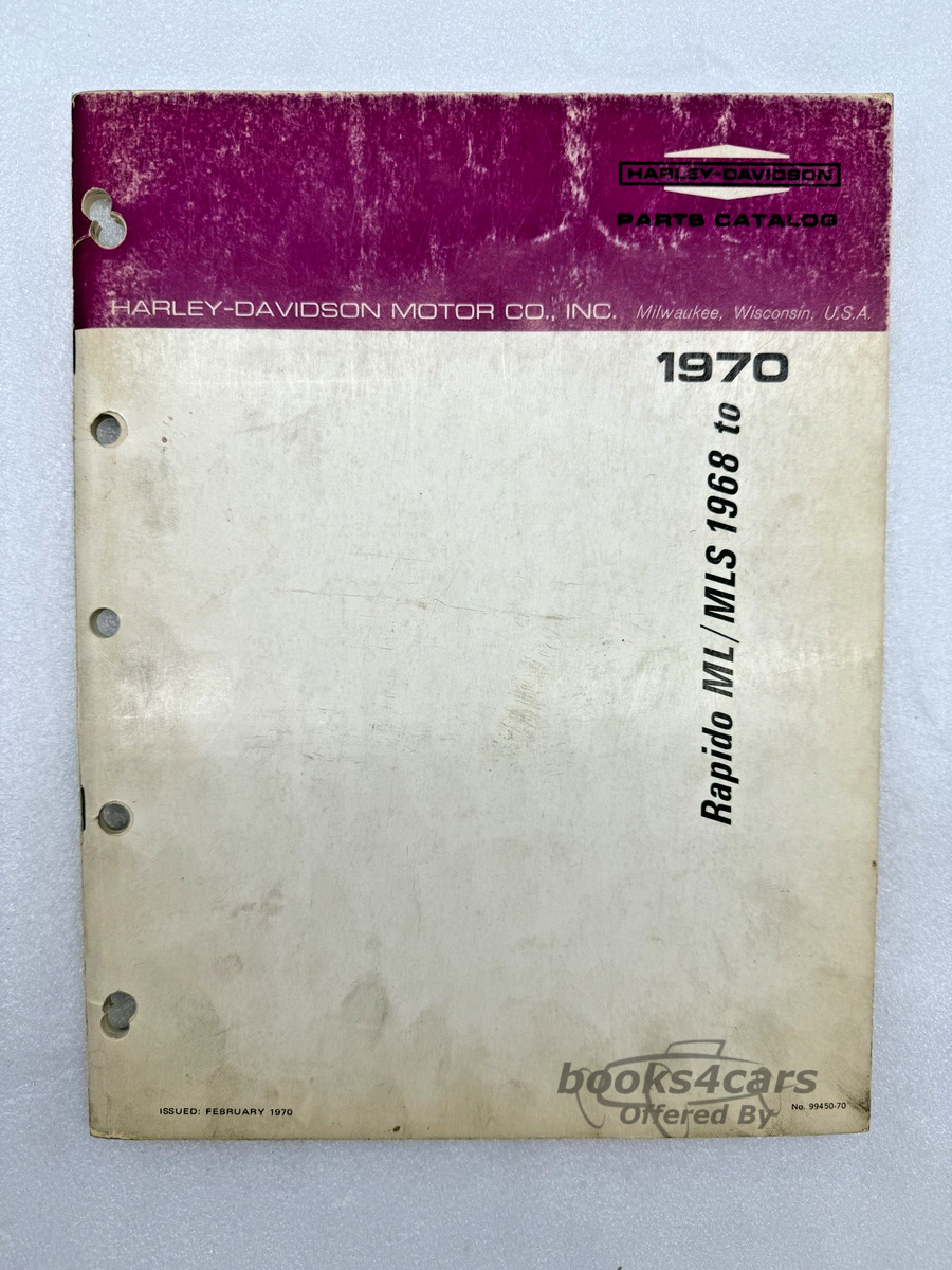 view cover of 1968-1970 Rapido ML MLS Parts Manual by Harley-Davidson 68 pgs