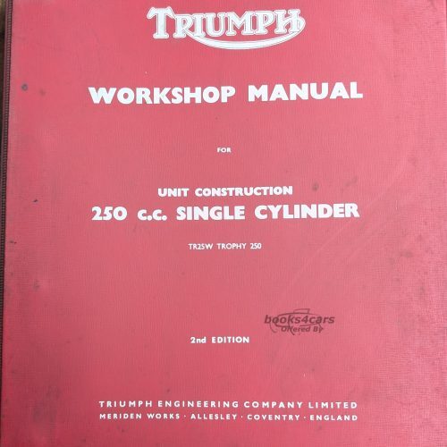 view cover of 1969-1970 250cc Single Cylinder TR25W Trophy 250 shop Service repair Manual by Triumph